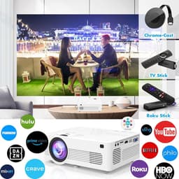 Mini-beamer 5G WiFi 2024 upgrade 9000L draagbare projector - 1080p multimedia buiten bioscoop - HDMI/USB/tv-stick/smartphone/laptop Beamer — thumbnail 4