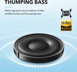 soundcore van Anker Q20i - Hoofdtelefoon met hybride actieve ruisonderdrukking - Bluetoothoordoppen - Speelduur van 40 u - Hi-Res Audio - Veel bas - Appinstellingen - Transparantiemodus - Ideaal voor op reis — thumbnail 2