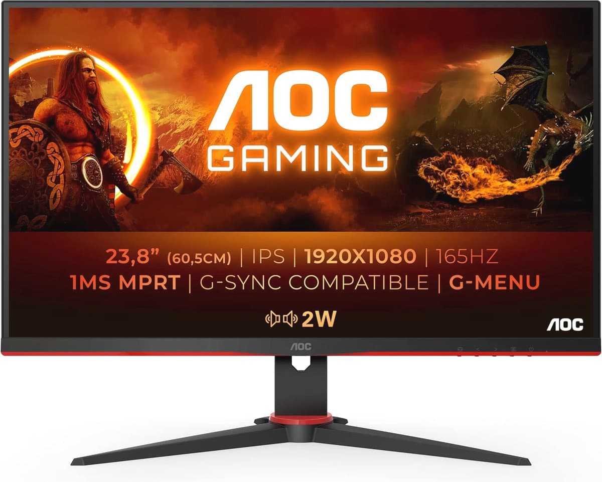 24 Inch FHD Gaming Monitor - 165Hz, IPS, 1ms MPRT, Hoogte Aanpassen, HDMI en DisplayPort — afbeelding 1