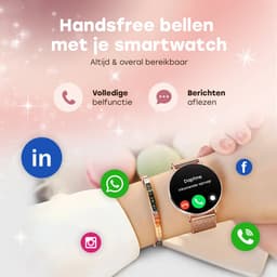 Bizoule Smartwatch Lunita - AMOLED - Rosé-Goud - 41mm - Horloge met Belfunctie - Stappenteller - Android en iOS — thumbnail 4