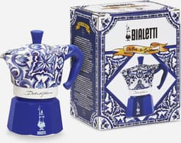 Bialetti 0005345 handmatig koffiezetapparaat Elektrische Moka Express 0,13 l Blauw, Wit — thumbnail 3