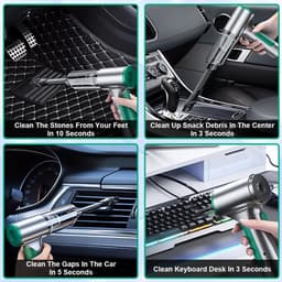 13 kPa draadloze mini-handstofzuiger - USB-oplaadbaar - draagbaar en licht - nat en droog - accu handstofzuiger auto - voor outdoor kantoorreiniging — thumbnail 3