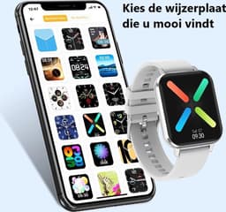 Belesy® Retina X - Smartwatch Dames - Smartwatch Heren - Horloge - 1.78 inch - Kleurenscherm - Full Touch - Stappenteller - Multi Sport - Multi Watchfaces - Maak je eigen wijzerplaat functie - Siliconen - Zwart - Moederdag — thumbnail 5