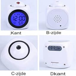 Wekkerradio met Projectie - Digitale Wekker - Digitale Klok - Wit — thumbnail 3