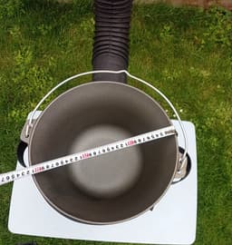 Buiten kookkachel set,GIETIJZEREN KOOKPAN Ø32!!!, Buiten keuken, Houtkachel met gietijzeren pan. Hongaarse ketel, Terras kachel. Inhoud8L — thumbnail 3