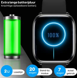 FOXLY® Smartwatch X12 HD Touchscreen Zwart - Stappenteller - Bloeddrukmeter - Saturatiemeter - Android - iOS - Heren, dames en kinderen — thumbnail 4