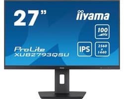 iiyama ProLite XUB2793QSU-B6 - 27 Inch - IPS - QHD - USB-hub - In hoogte verstelbaar