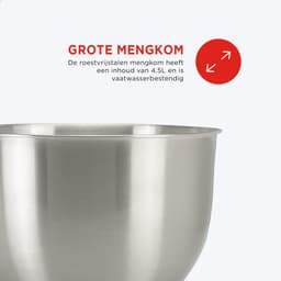Bourgini Classic Kitchen Chef Keukenmachine - 4.5L Mengkom - Keukenmixer - Keukenrobot - 1300W- Zwart — thumbnail 4