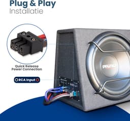 Caliber Subwoofer Auto - Subwoofer Auto met Versterker - 600 Watt Piekvermogen - 12 Inch Auto Subwoofer - 25 tot 3500 Hz Crossover RCA — thumbnail 5