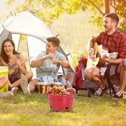 Uten Emmer mini bbq houtskool - Barbecue houtskool - Houtskoolbarbecues - Camping barbecues- Barbeque - Grilloppervlak (L x B) 27.5 x 27.5 cm - Rood — thumbnail 4
