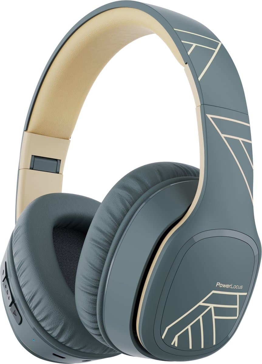 PowerLocus P7 - Draadloze Over-Ear Koptelefoon Inklapbaar - Bluetooth Hoofdtelefoon - Met microfoon – Headphone – Incl. Carry Case - Asphalt Grey — afbeelding 1