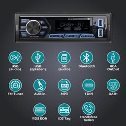 Caliber DAB Autoradio - Autoradio met Bluetooth - 1 din Autoradio - Dab+ en Fm Radio - Handsfree bellen - Usb Oplaadpoort - 4 x 55 Watt — thumbnail 2