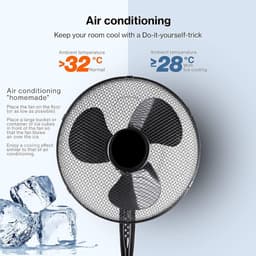 Ventilator - Ventilator Staand - Tafelventilator - Krachtige Luchtstroom - Ventilator Toren - Sterke Luchtstroom — thumbnail 4