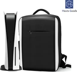 Heuts Goods - LUXE zwarte tas geschikt voor PS5 - PS5 Koffer - PS5 Tas - Beschermingstas - Draagtas geschikt voor PS5 - Hoge Kwaliteit Soft Case - Zwart — thumbnail 1