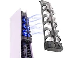 YONO Ventilator geschikt voor PS5 Disc en Digital - Fluisterstille Playstation Cooling Fan en USB Hub - Zwart