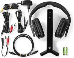 Nedis Draadloze TV-Koptelefoon – Over-Ear – RF – 25 m – 8 uur Batterij – Laadstation – Zwart — thumbnail 3