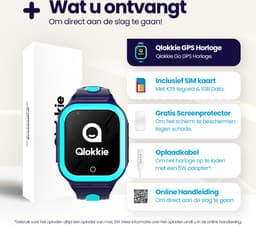 Qlokkie Kiddo GO - GPS horloge kind - Smartwatch kinderen - GPS tracker kind met nauwkeurige locatiebepaling - GPS horloge kind met simkaart - Stel veilige zones in - SOS functie - Whatsapp - Blauw — thumbnail 5