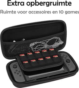 Hoes Geschikt voor Nintendo Switch Lite Case Hoesje Met Koord - Bescherm Hoes Geschikt voor Nintendo Switch Lite Hoes Hard Cover - Zwart — thumbnail 5