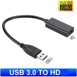 USB naar Adapter - Video Converter - Extra Monitor - Plug and Play - 1080P HD - Zwart — thumbnail 4