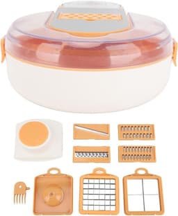 Groentehakker - Keukenmolen - Maaltijden Bereiden - 12-in-1 Functies - 29.5 cm - Oranje — thumbnail 1