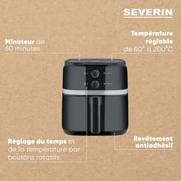 Hete Lucht Frituur - Airfryer Oven - Gezond Koken - Snelle Bereiding - 5 Liter - Zwart Zilver — thumbnail 2