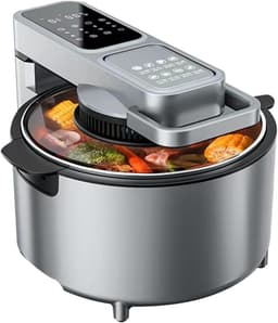 Luchtfriteuse - Friteuse - Gezond Koken - Visueel Venster - 8L Capaciteit - Grijs — thumbnail 1