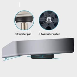 Bar Cup Washer RVS Glass Rinser for Kitchen Sink Automatische Rotary Push-Push Embedded Quick Cleaning (Kleur: Zilver) (Grijs) — thumbnail 5