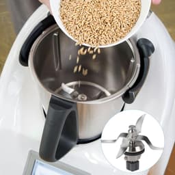 Reservemes Keukenmachine - Mixmes Roestvrijstaal - Eten Bereiden - Inclusief Borstel - 13.8 x 13.6 cm - Zilverkleurig — thumbnail 3