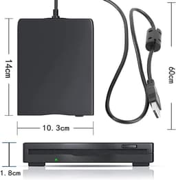 Externe Floppy Drive - USB Lezer - Oude Disks Lezen - Directe USB Aansluiting - 3.5 Inch - Zwart — thumbnail 3