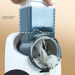 Elektrische Groentesnijder - Keukenmachine Rasp - Maaltijden Bereiden - 4 Verwisselbare Hulpstukken - 4500 mAh Batterij - Wit — thumbnail 3