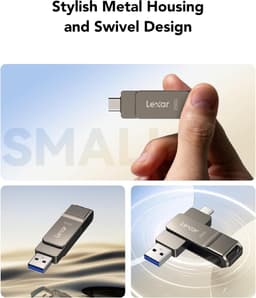 Lexar JumpDrive D40E 256GB BL Titanium, voor GL — thumbnail 3