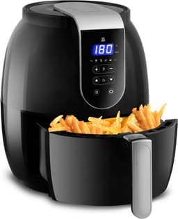 Vetvrije friteuse - Hetelucht friteuse Airfryer - Gezond koken - Met display - 26 liter - Zwart zilver — thumbnail 3