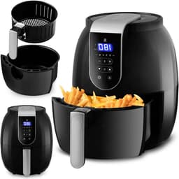 Vetvrije friteuse - Hetelucht friteuse Airfryer - Gezond koken - Met display - 26 liter - Zwart zilver — thumbnail 1