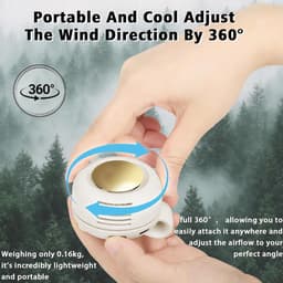 Mini Ventilator - Draadloze Ventilator - Clip-On Ventilator - ventilator kinderwagen - Nekventilator - Oplaadbare USB Ventilator - Portable Clip Fan - USB Oplaadbare Stille Bladeless Ventilatoren - Voor Buiten, Auto, Werk,Camping - Wit — thumbnail 3