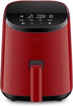 Mini Airfryer Oven - Kleine Frituurpan - Gezond Koken - Ruimtebesparend Ontwerp - 2.1 Liter - Rood — thumbnail 1