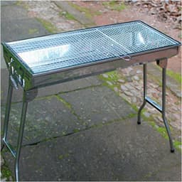 Roestvrijstalen houtskoolbarbecue, inklapbaar, outdoor, BBQ, draagbare campingbarbecue, staande grill, grillwagen, kolengrillm 74 x 33,5 x 71,5 cm. — thumbnail 2