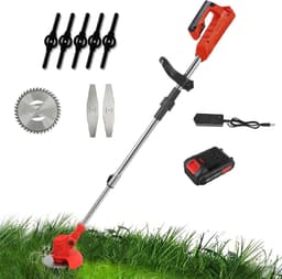 Elektrische Grasmaaier - Snoerloze Trimmer - Tuin Onderhouden - Drie Snijbladen - 90-125 cm - Zwart — thumbnail 4