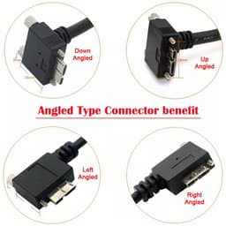 USB 3.0 Micro B Kabel met Schroefbevestiging voor Industriële Camera en Externe Harde Schijf (5m) — thumbnail 4