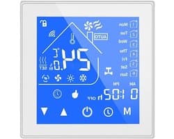 Slimme Thermostaat - Verwarming Controller - Energie Besparen - LCD Touchscreen - 5A/16A - Wit