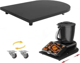 Schuifplankhouder Keukenmachine - Bamboe Houten Plank - Moeiteloos Verplaatsen - Lift-and-Roll Systeem - 15 mm Dik - Houtkleur — thumbnail 1