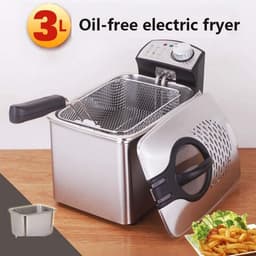 Elektrische Friteuse - Friteuse met mand - Thuis Frituren - Verstelbare Temperatuur - 3 Liter - Rood — thumbnail 4