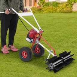 Grasveegmachine - Bladveger - Gazon Reinigen - Viertakt Benzinemotor - 60 cm - Zwart en Rood — thumbnail 3