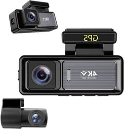 Auto Dashcam - 4K Cam DVR - Veilige Ritten - Dubbele Lens Opname - 4 inch Scherm - Zwart — thumbnail 1