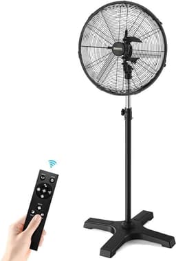 Staande Ventilator Buiten - Terras Ventilator Industriële Fan - Ruimte Koelen - Waterdichte DC Motor - 50 CM - Zwart — thumbnail 1