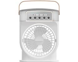 Draagbare mini-airconditioning, 4-in-1, mini-ventilator met waterkoeler, stil, ventilator, verdamping zonder slang, oplaadbaar, luchtbevochtiger type C met timer (wit)