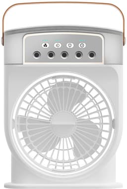 Draagbare mini-airconditioning, 4-in-1, mini-ventilator met waterkoeler, stil, ventilator, verdamping zonder slang, oplaadbaar, luchtbevochtiger type C met timer (wit) — thumbnail 1