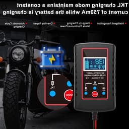 Intelligente 2 Amp Acculader voor 6V en 12V Loodzuur Batterijen - Ideaal voor Grasmaaiers, Motorfietsen en Auto's — thumbnail 2