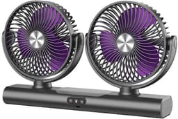Ventilatoren-Duo Tafelventilator met LED Verlichting - Dubbele Kop Luchtcirculator - Automatische Oscillatie - Wandventilator en Bureauventilator 2-in-1 - USB Oplaadbaar - Ultra Stil voor Slaapkamer en Kantoor — thumbnail 1