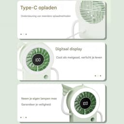 longziming -Tafelventilator - Burea ventilator - Draagbare Ventilator - Flexibele Hals - Digitale Batterijindicator - Duurzaam Plastic - 5 Snelheden - Handenvrij Gebruik - 1 Stuk — thumbnail 3