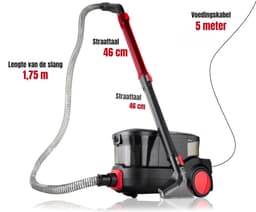 RUX® Tapijtreiniger machine - Tapijtreiniger - Tapijtreiniger apparaat - Zwart/Rood - ‎52cm x 28cm x 29cm — thumbnail 3